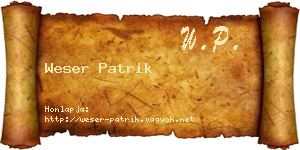 Weser Patrik névjegykártya